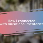 How I connected with music documentaries