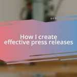 How I create effective press releases